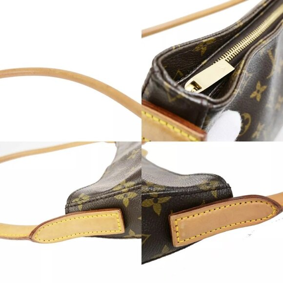 LOUIS VUITTON Logo Looping GM Shoulder Bag Monogram Leather Brown M51145 85EC883 - Picture 9 of 16